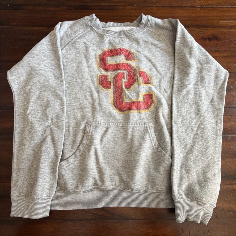 USC Trojans SC Logo Crewneck Sweatshirt | Heather Gray | Size Large